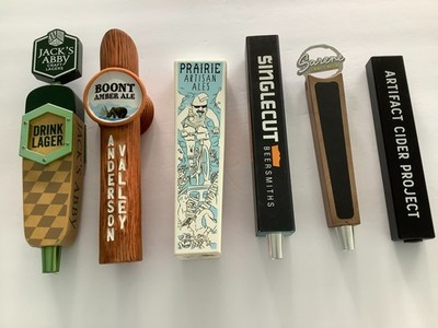 Beer Tap Handles: Lot of 6 Unique (Some Rare) Craft Handles. 5 Brand New 1 Used