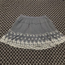 Abercrombie Fitch Women s Skirt Sz Medium Blue Floral Ruffle Hem L9