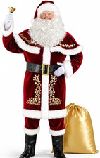 Santa Christmas Suit Authentic Deluxe Plush V...