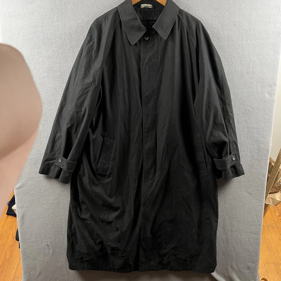 Abrigo Ralph Lauren de Colección para Hombres 44R Negro Microfibra Gabardina Dinero Antiguo Foto 2 de 4