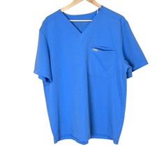 NWT Figs Men's Leon Two Pocket Scrub Top Celi Blue Size XL