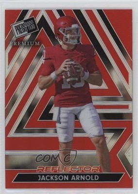 2024 Leaf Press Pass Premium Red Prismatic Reflector 6/15 Jackson Arnold #38 6k2