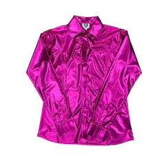 70348 Royal Highness Women's Foil Fabric Stretch Show Shirt - Pink NEW