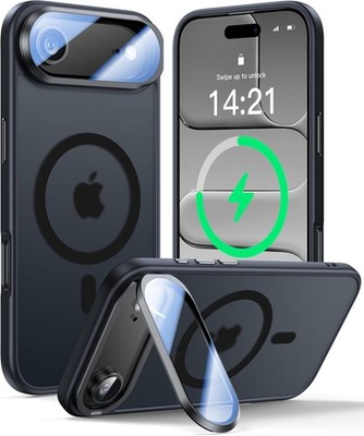 Upgraded Full Camera Protection for iPhone 17 Air Case with Camera Cover Stand
