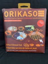 ORIKASO VAISSELLE PLATE PLIANTE ORIGINALE ORANGE rare APRÈS DÎNER SET / JEUX