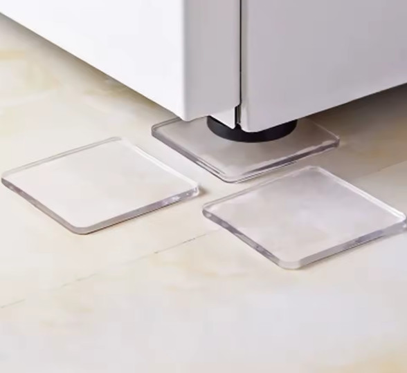 4Pcs Transparent Anti-Vibration Silicone Pads Self-Adhesive Shock Absorbing Mats