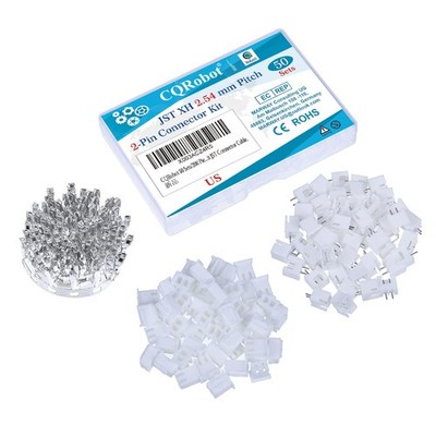 JST XH 2.54 mm Pitch 2-Pin Electronic Computer Connector IC Male Plugs, 2P 
