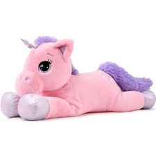 Big Unicorn Stuffed Animal Toys Soft Unicorn Plush Pillow for Girls Pink 31"
