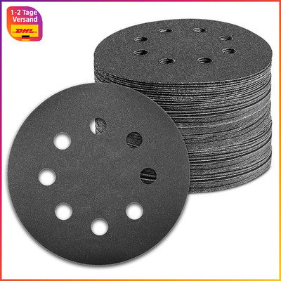 Nassschleifpapier 125mm 100 Stück Klett 8 Loch Körnung 600 Siliziumkarbid