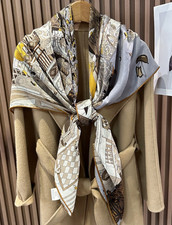 70 Cashmere 30 Silk Bandana 53'' streets Print Scarf Neckerchief Shawl Wrap