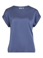 Vila Viellette Satin Top Damen Kurzarm Bluse Elegant Noos