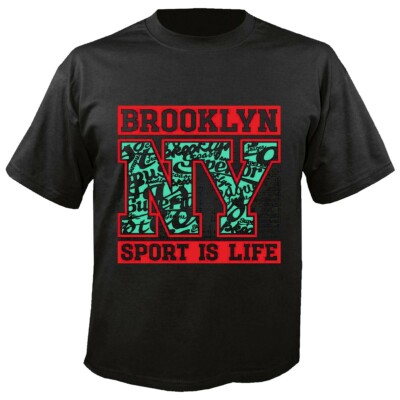 T-Shirt BROOKLYN SPORT IS LIFE NEW YORK CITY AMERIKA CALIFORNIA USA ROUTE 66