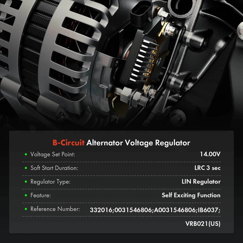 Regulador de voltaje del alternador para Mercedes-Benz W204 W221 C300 S550 C63 AMG 14,3 V Foto 2 de 4