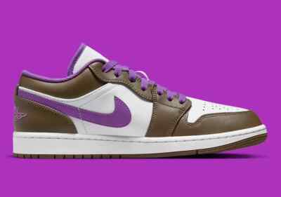 No.553 テディベア　パープル×スタイ Air Jordan 1 Low Retro Purple Brown Shoes Wild Berry 553558