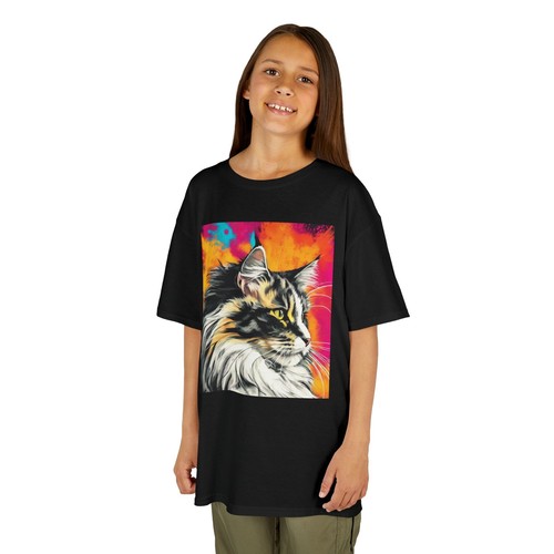 Colorful Cat Kids T-Shirt, Norwegian Forest Cat, Fun Tees for Animal Lovers - Picture 12 of 121