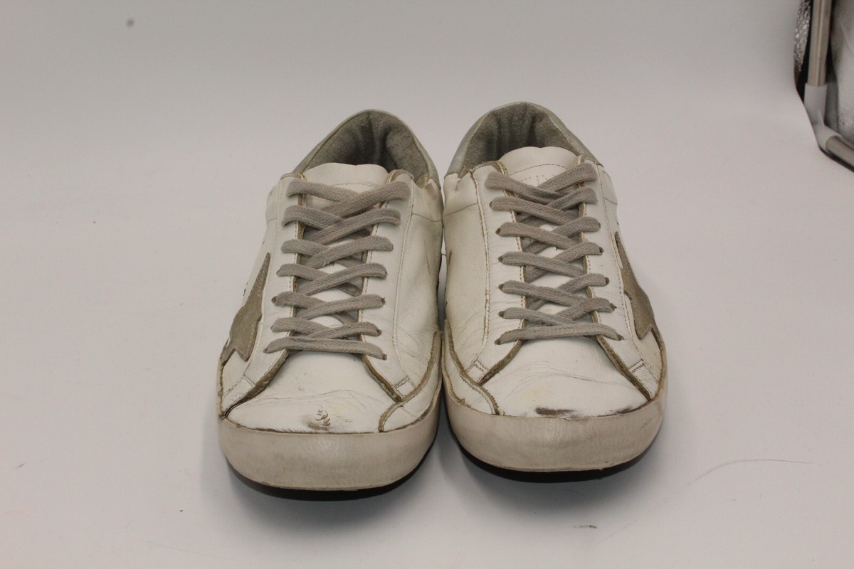 Golden Goose Super-Star with silver heel tab and metal stud