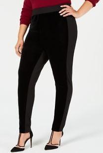 Shaping Plus Size Velvet and Stretch Leggings, Size 2X