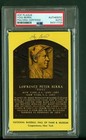 Yogi Berra Vintage Autographed Yellow Hall of Fame Plaque Postcard PSA/DNA