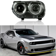Left Headlight LED DRL Halogen Headlamp For 2015-21 Dodge Challenger Driver Side