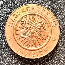 c1896 League of American Wheelmen Massachusetts Division 3/4" Copper Lapel Stud