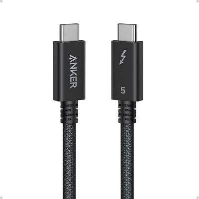 Anker Prime TB5 Cable 240W USB C to USB C Charging 3.3ft Thunderbolt 5-Certified