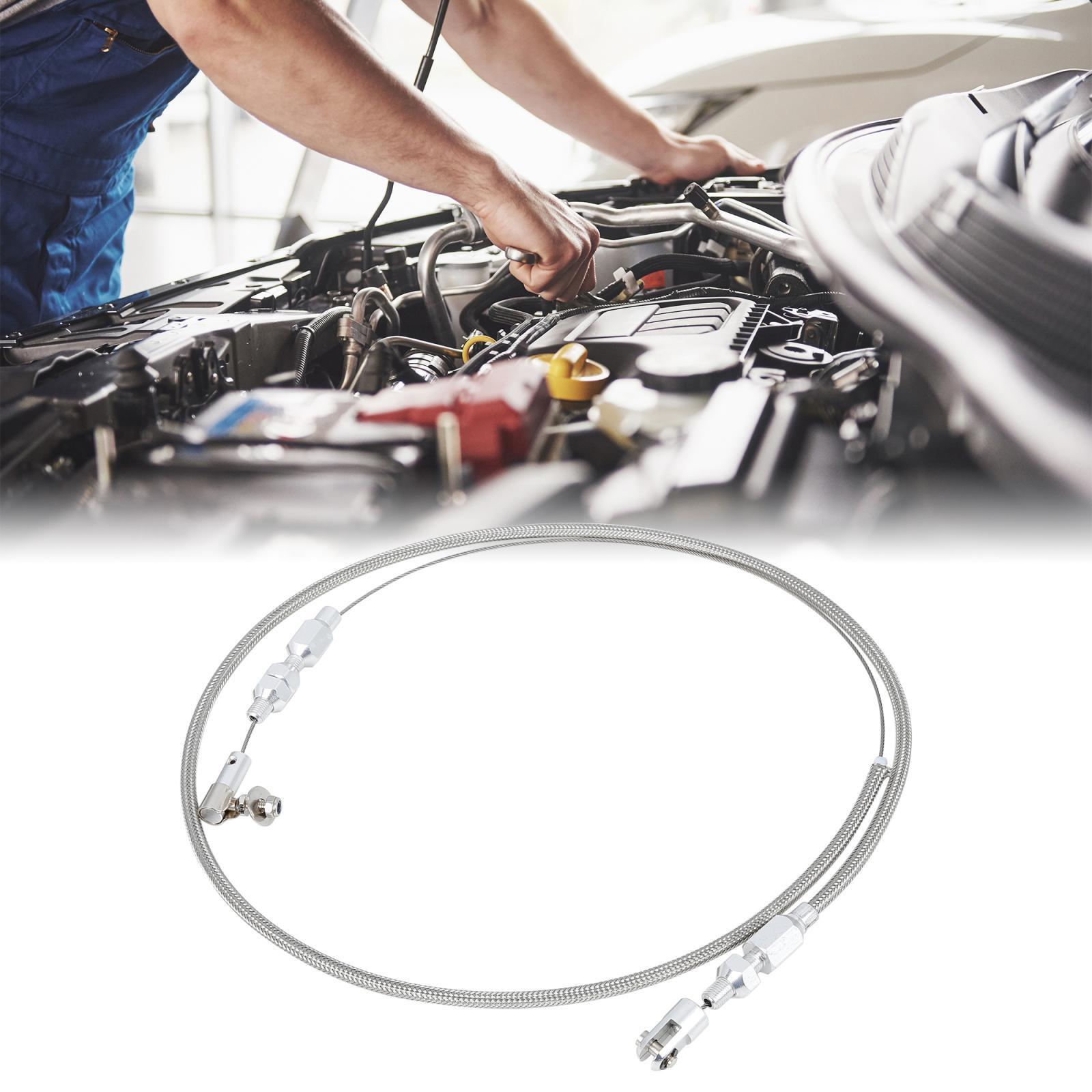 36" Universal Braided Throttle Gas Cable Kit Swap Fuel Line Kit Stainless Steel