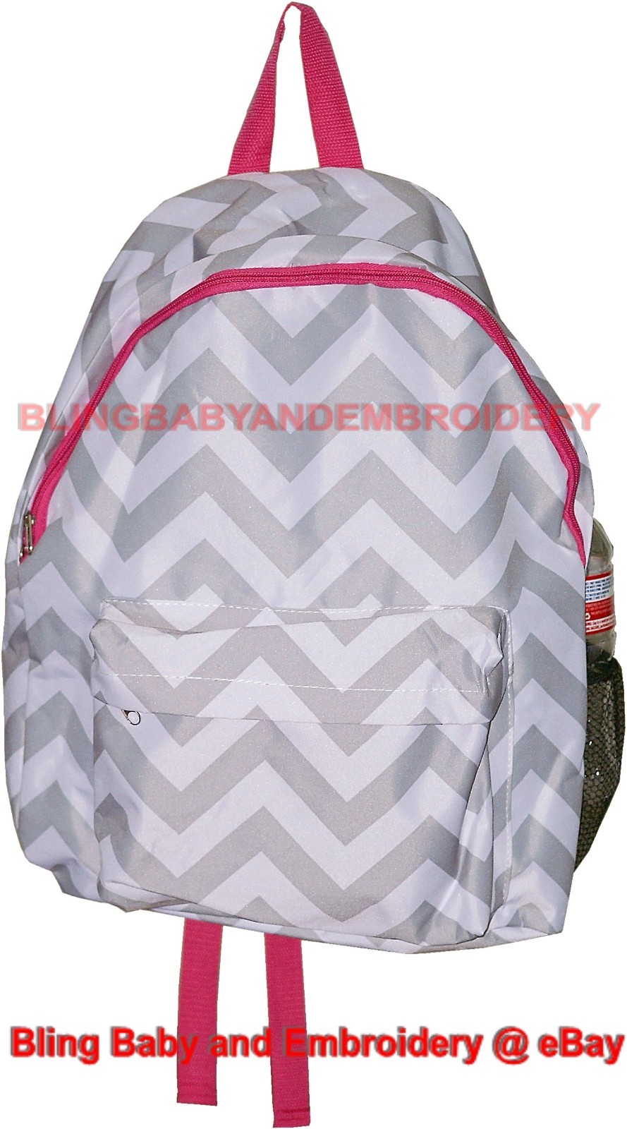 Chevron Backpack Black Pink Grey 