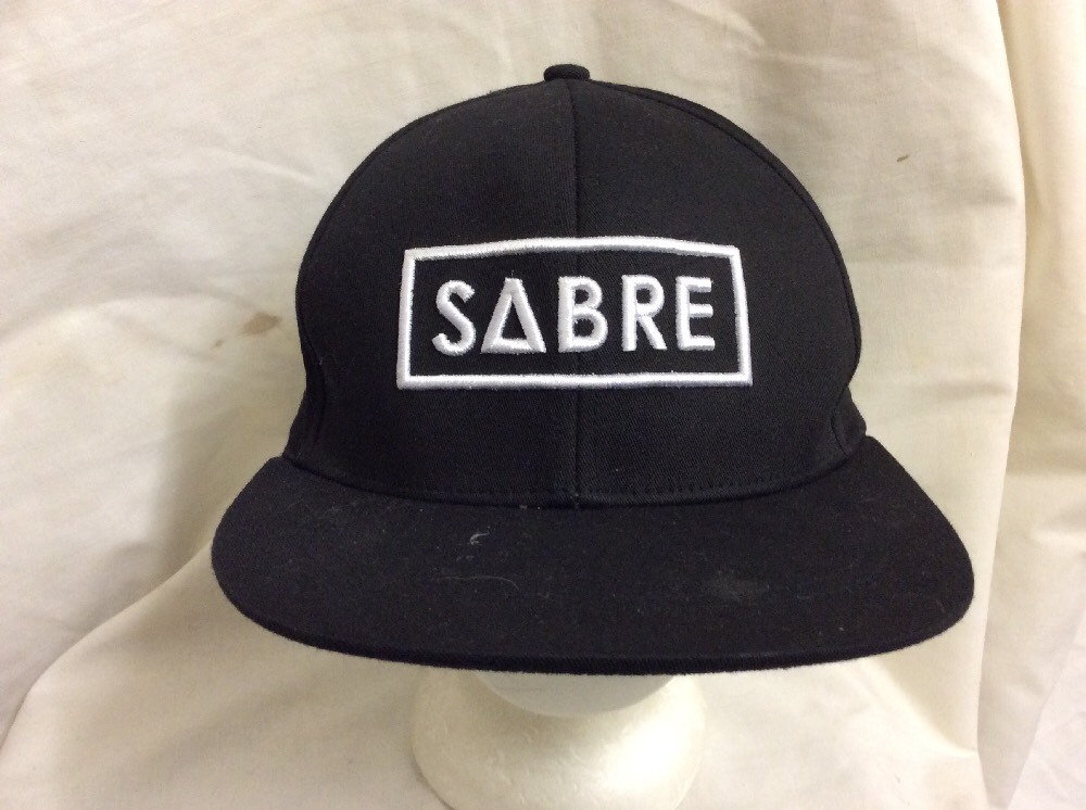 Vintage SABRE Retro Trucker Hat Rare Fitted Baseball Cap Cool Rave Style