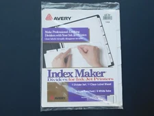 AVERY 11456 Index Maker Dividers 5 Tabs Clear Labels 3-Hole (Ink Jet Printers)