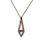 New 925 sterling silver .25ct diamond pink sapphire pendant necklace 2.6g 18" — photo 1