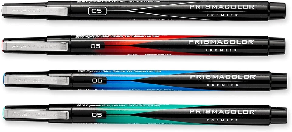 Marcadores de línea fina Sanford Prismacolor 0,5 4 colores surtidos nuevos en paquete Foto 2 de 3