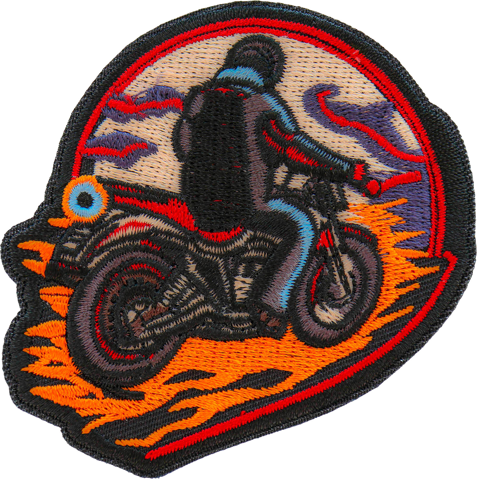 Motorcycle Biker Iron on Patch - 3x2.7 inch - P7402