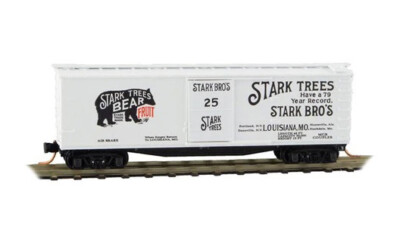 N Scale Micro-Trains MTL# 042 00 010 Stark Bros.40' Double-Sheathed Wood Box Car