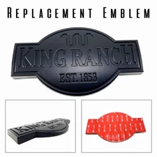 King Ranch Emblem Side Fender Door Rear Tailgate Badge Car Nameplate Matte Black