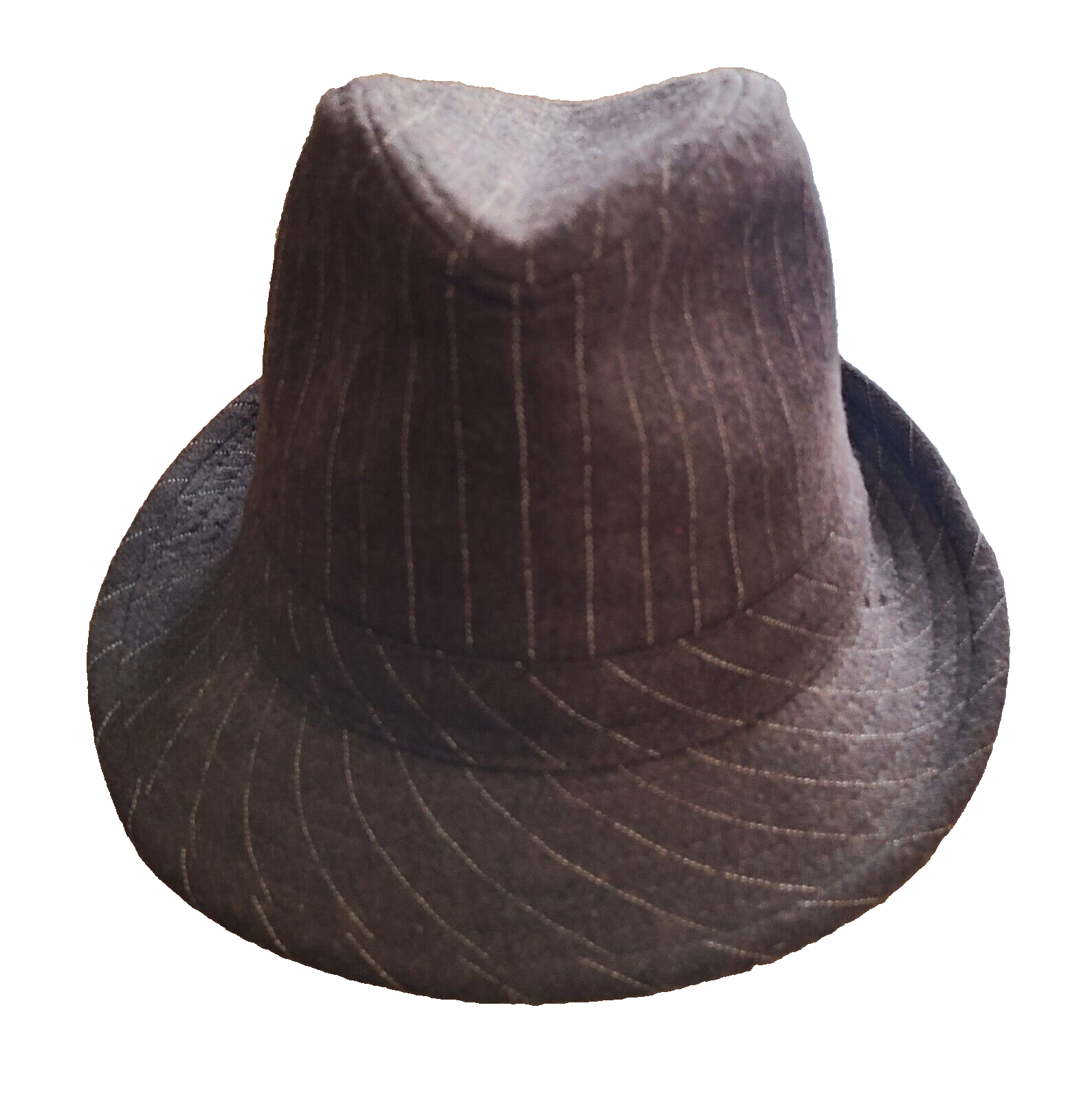 Men's Brown Pin Striped Wool Trilby Fedora Hat S/M by Hat Shack
