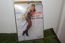 New FISHNET BODY STOCKING 1 Size ANGELINA Costume WHITE Open Crotch USA NIP