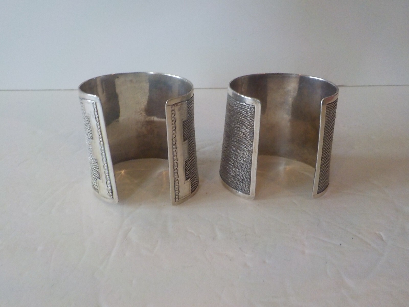 PAIR Chinese Export Silver Cuff Bracelets, Chines… - image 5