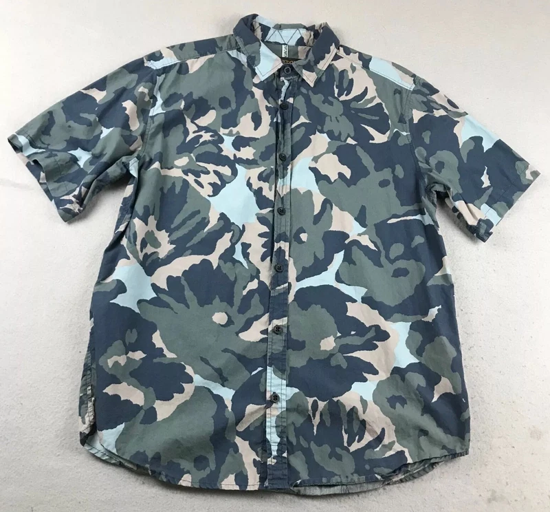 burton camo short sleeves button up shirt