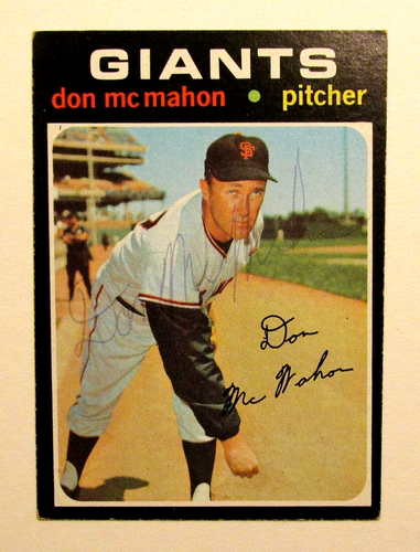 Don McMahon {1930-1987} Signed 1971 Topps Card #354 San Francisco Giants COA - Picture 1 of 2