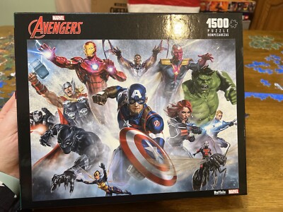 Marvel Comics Captain America Hulk Avengers 1500 pc Puzzle New Sealed Buffalo