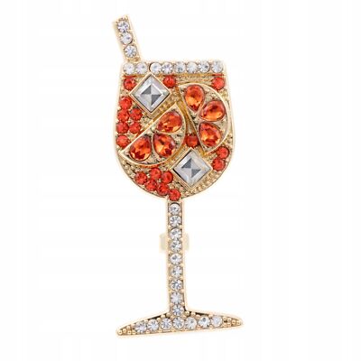 PINETS Brosche Party-Brosche mit Zirkonia Drink Aperol Spritz