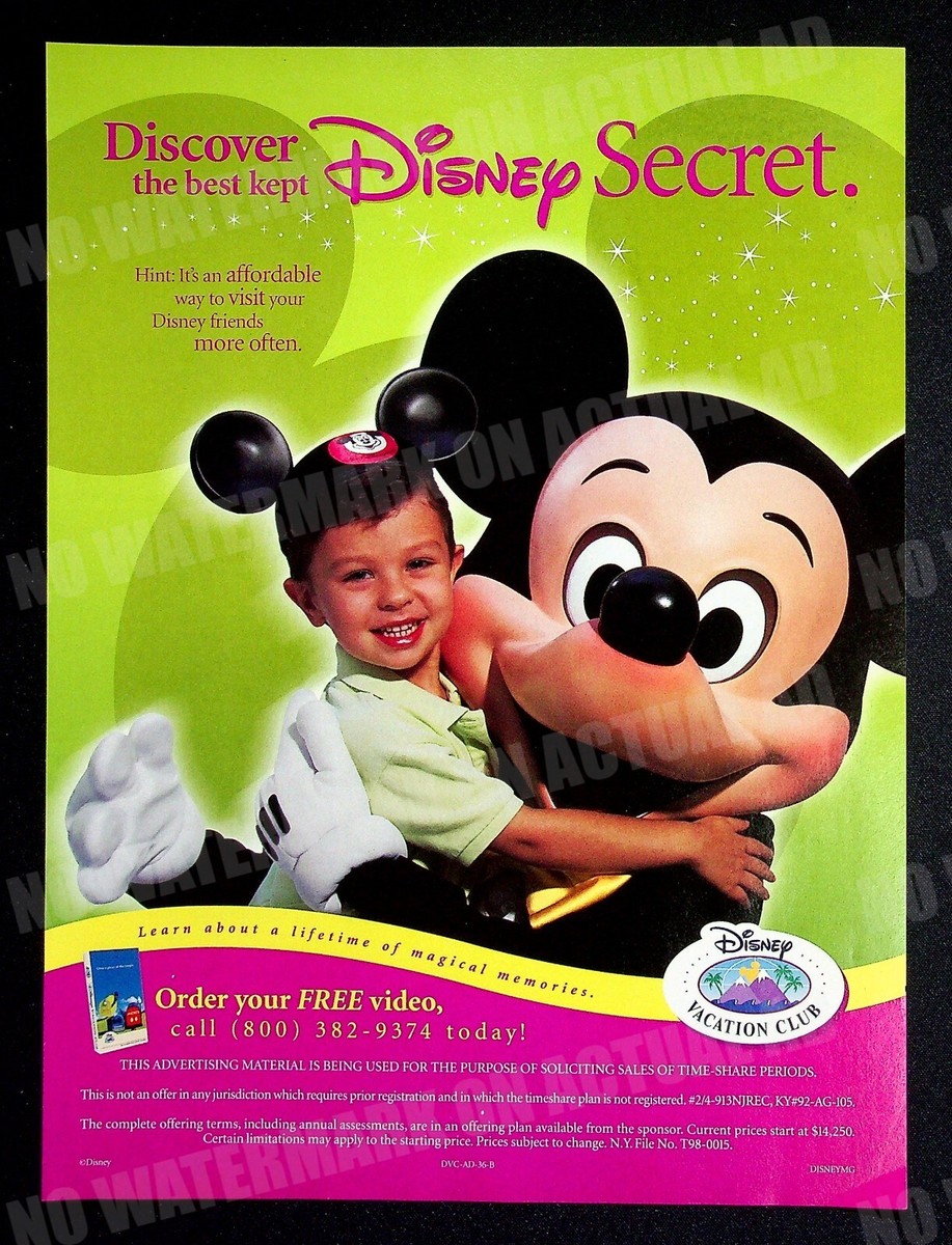 Disney Vacation Club 2004 Trade Print Magazine Ad Poster ADVERT