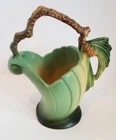 RARE Roseville Art Pottery ca.1953 MODERN PINE CONE HANDLED BASKET #408-6 ~EX