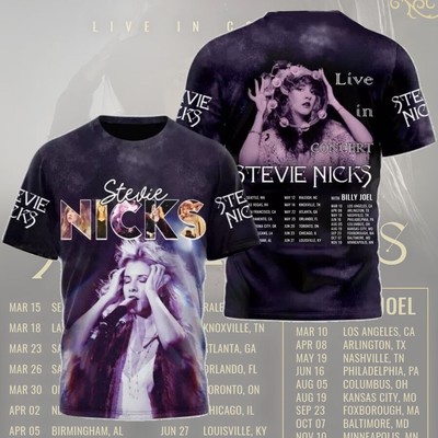 Stevie Nicks  With Billy Joel Live In Concert Tour 2024 3D Printed T-Shirt S-5XL