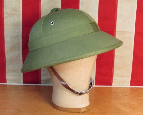 Vintage 1960s Military Pith Sun Helmet 