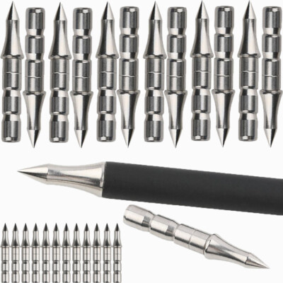 12/24 Stück Pfeilspitzen 6.2mm Pfeilschaft Bullet Tips Feldspitzen Bogenschießen