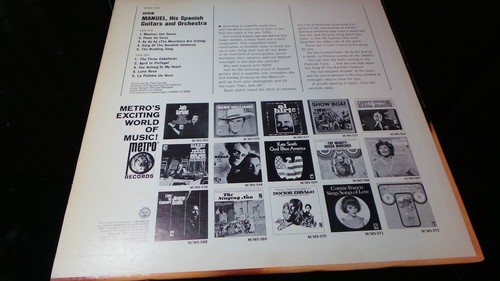 LP LATIN: SPAIN MANUEL, HIS SPANISH GUITARS & ORCHESTRA RARE 103390 060 - 第 2/4 張圖片