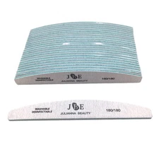 25Pcs/lot Nail File Buffer 180/180Grit 2Side Washable Shaped Nail File Sandpaper