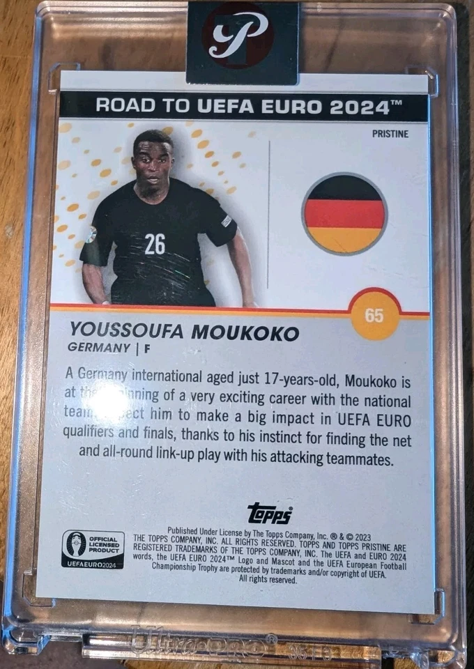 Youssoufa Moukoko 2024 Topps Pristine Road To Euro National Debut Encased... - Image 3 of 3