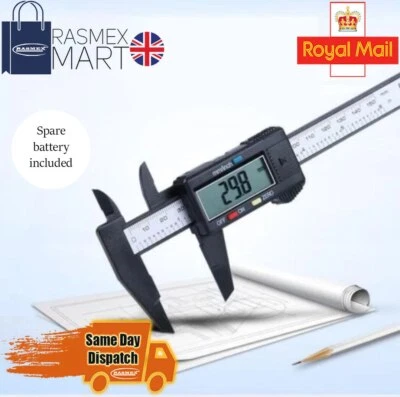 6" LCD Digital Vernier Caliper Micrometer Measure Tool 150mm Gauge Ruler Black